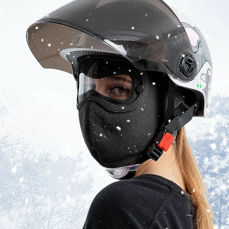 Top Trends: Winter Full Face Mask Outdoor Cycling Ski Windproof Dustproof Breathable Masks Eye Shield HD Anti Fog Goggles Hood Hat Men Women Shoppable Styles - Image 6