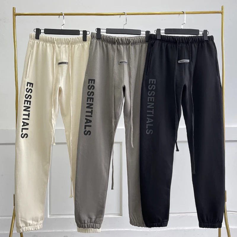 Top Trends: Essentials Oversized Pants Double Thread Silicone Letter High Street Men&#039;s Pants And Women&#039;s Trousers Plush Sweatpants Male Shoppable Styles