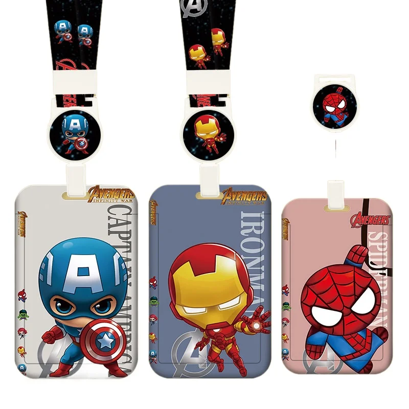 Top Trends: Disney Card Holder Boy Marvel Series Cartoon ABS Slide Access Card Bus Subway Student Transfer Card Work ID Card Sleeve Shoppable Styles