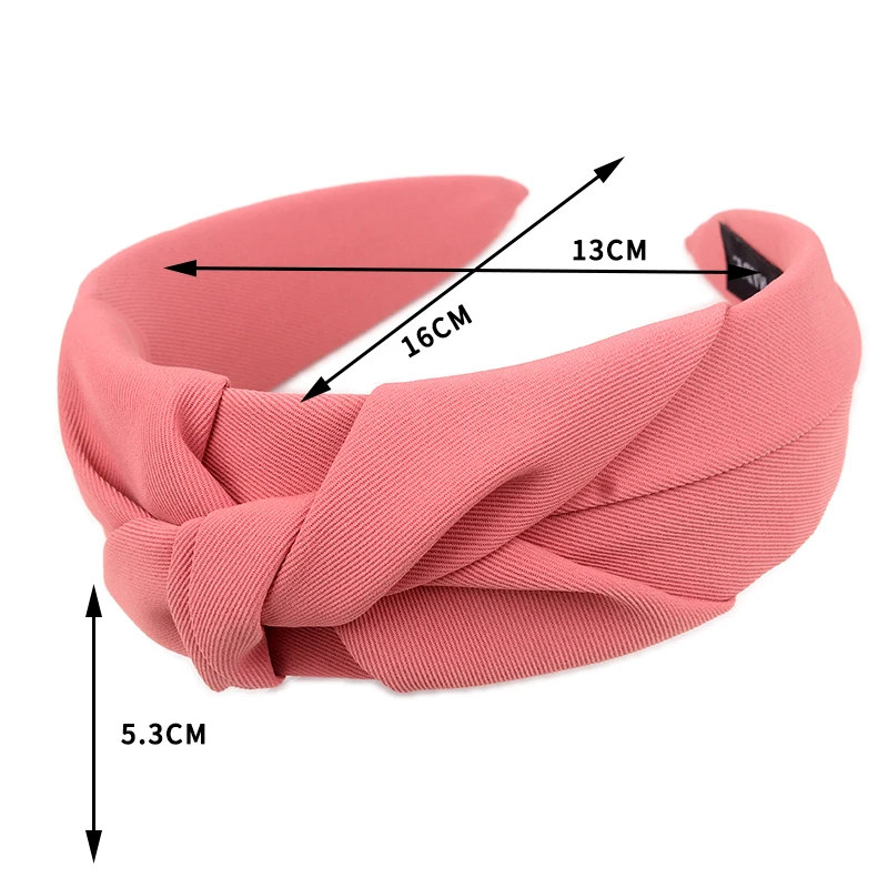 Top Trends: New Fashion Women Headband Solid Color Wide Side Hairband Center Knot Casual Turban Adult Headwear Hair Accessories Shoppable Styles - Image 6