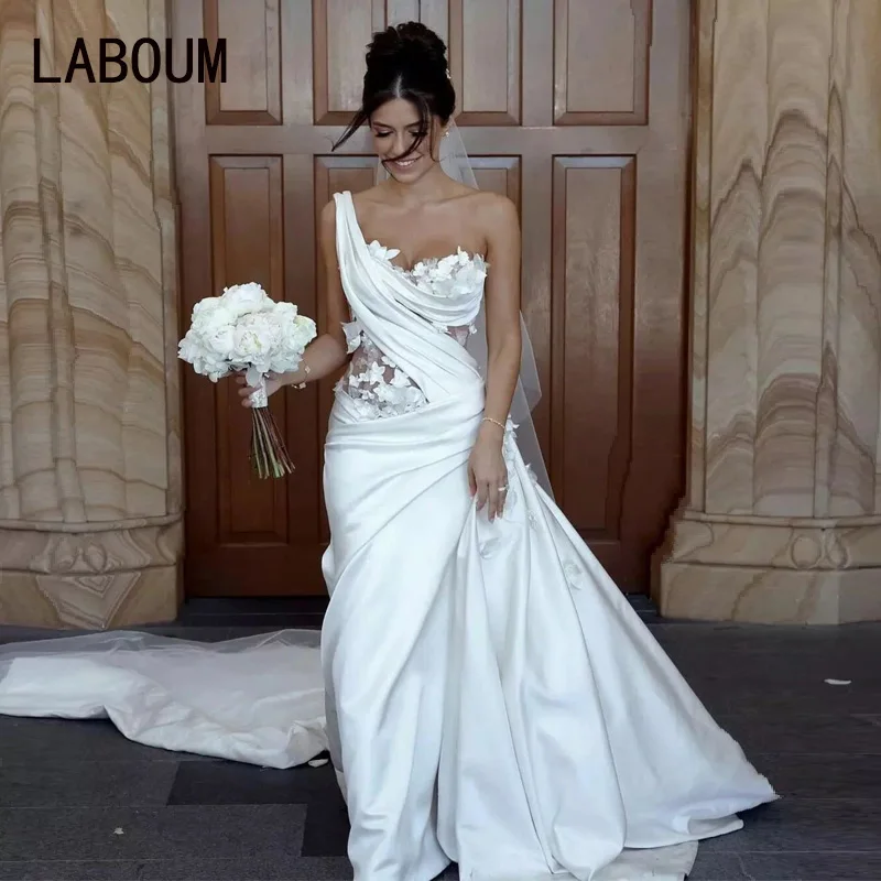 Top Trends: LaBoum White Mermaid V-neck Sweep Train Satin Modern Wedding Dress 2023 Elegant Vestido De Noiva Brautkleider Robe De Mariée Shoppable Styles