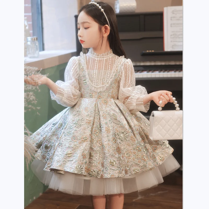 Top Trends: Infant Girls Boutiques Ball Gowns Kids Girl Floral Beading Tulle Elegant Midi Dress Child Princess Party Dress Up For Pageant Shoppable Styles - Image 5