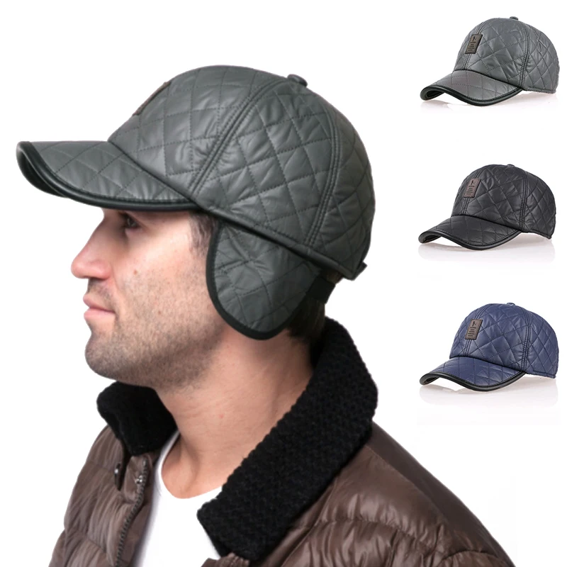 Top Trends: 1 Pcs Winter Genuine Leather Men'S Baseball Caps Warm Hat With Ear Thick Winter Hat Women'S Hat Fashion All-Match Hat Men Shoppable Styles - Image 5