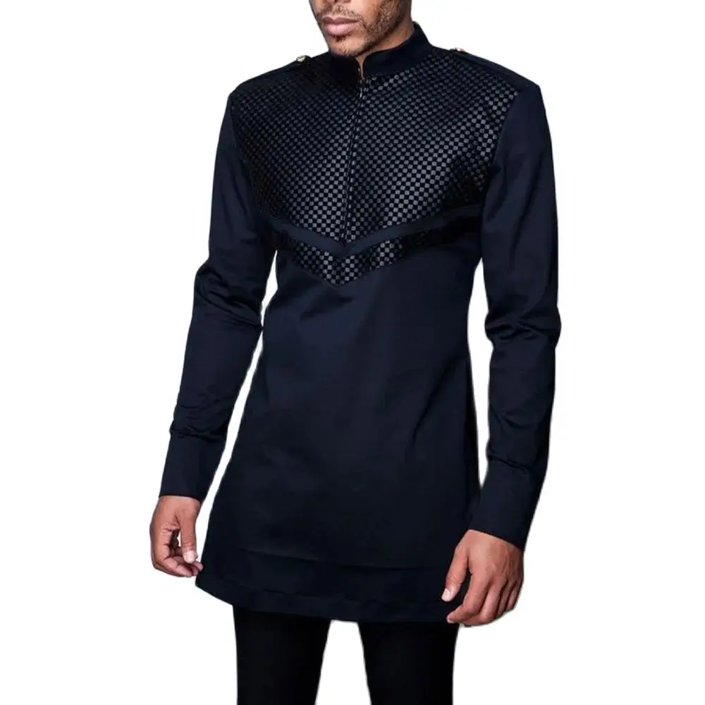 Top Trends: New Men's Elegant Suit Men's Pants Two-piece Set Round Neck Solid Color Stitching Long Sleeve Party Social Ethnic Dress Shoppable Styles - Image 2