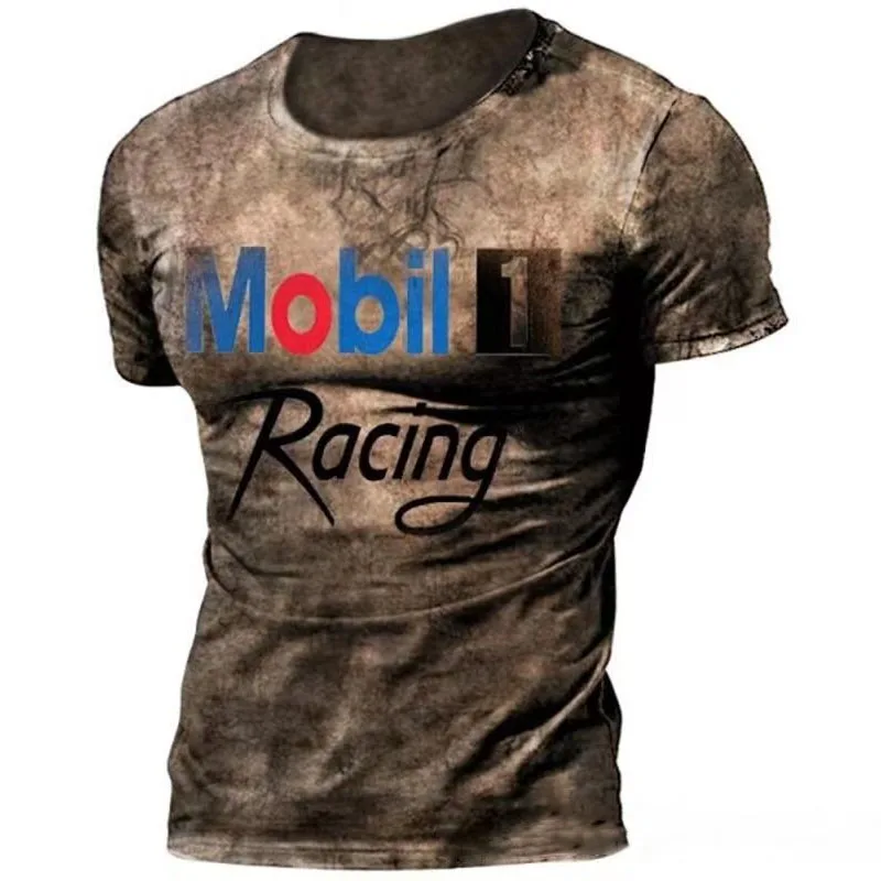 Top Trends: Vintage Motorcycle T Shirt For Men 3d Print Mobil Short Sleeve T-shirts Retro Men&#039;s Racing T-shirt Oversized Biker Tees Tops 66 Shoppable Styles