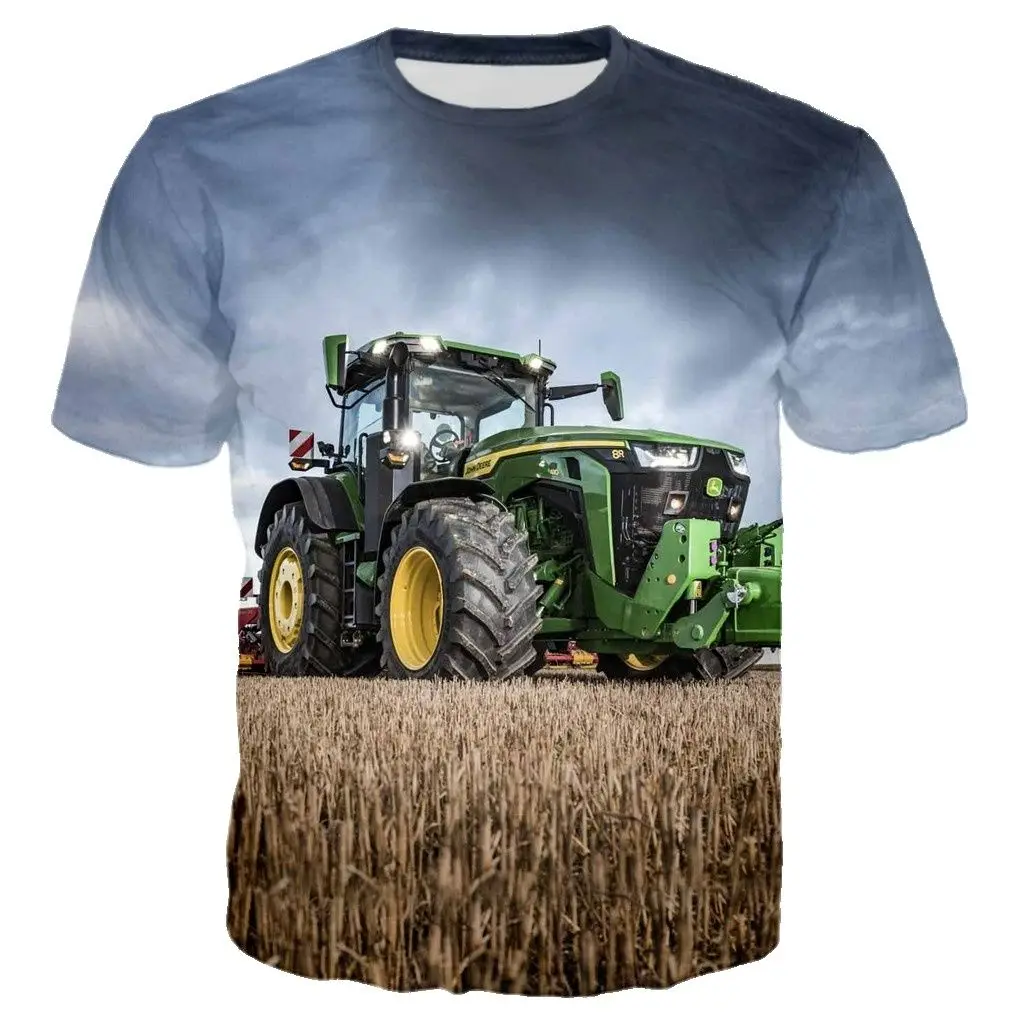 Top Trends: American Farm Tractor Summer 3D Printing Men's And Women's Casual Taste Personality Hip-Hop Short-Sleeved Round Neck Shirt Top Shoppable Styles