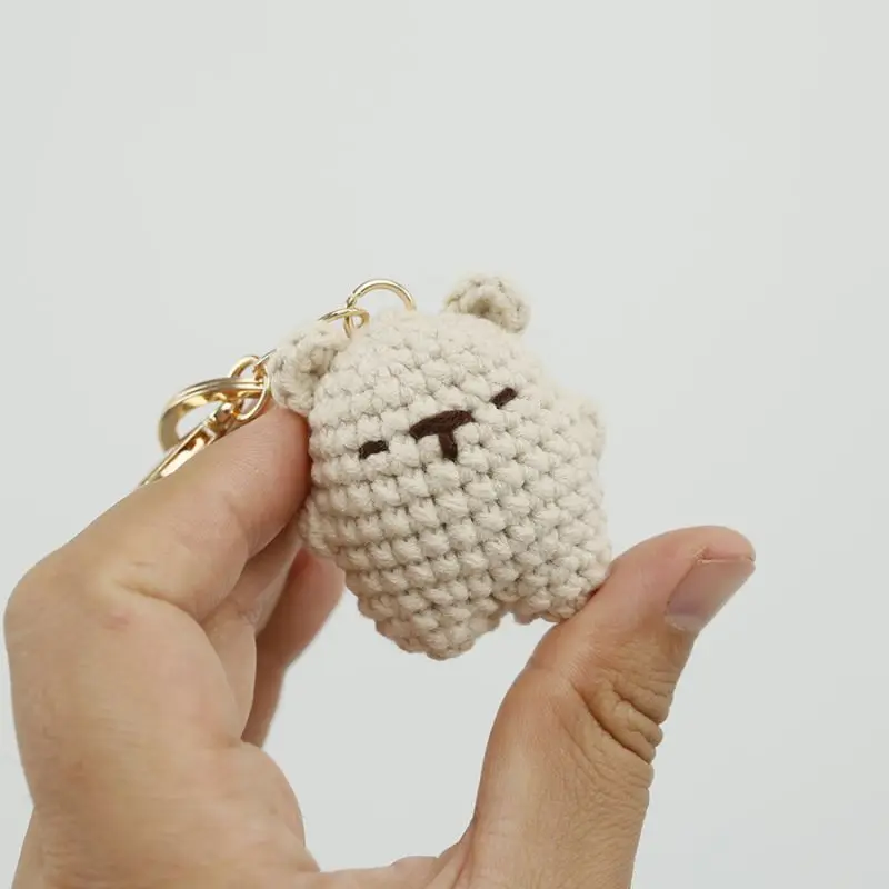 Top Trends: Cute Small Bear Couple Keychains Unique Knitting Cartoon Doll Funny Keyrings For Two Kawaii Crochet Keychain Keys Bag Pendant Shoppable Styles - Image 4