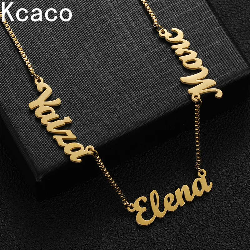 Top Trends: Custom Personalized Multiple Names Necklace Jewelry Box Chain Pendant Name Gold Plated Choker For Women Men Stainless Steel Gift Shoppable Styles