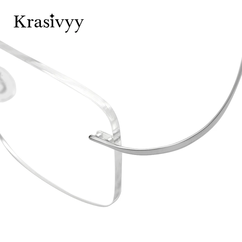 Top Trends: Krasivyy Pure Titanium Rimless Glasses Frame Men Prescription Eyeglasses Germany Women Myopia Optical Frame Screwless Eyewear Shoppable Styles - Image 3