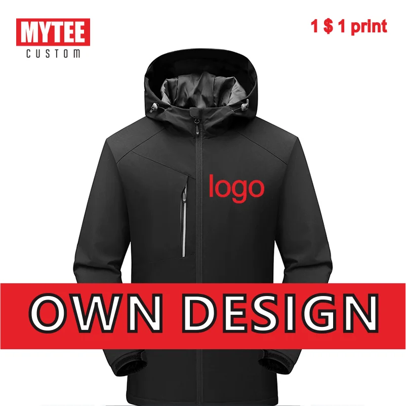 Top Trends: YOTEE 21 New Winter Men's Jacket Logo Custom Thick Velvet Warm Casual Outdoor Meal Delivery Mountaineering Hoodie Windproof Coat Shoppable Styles