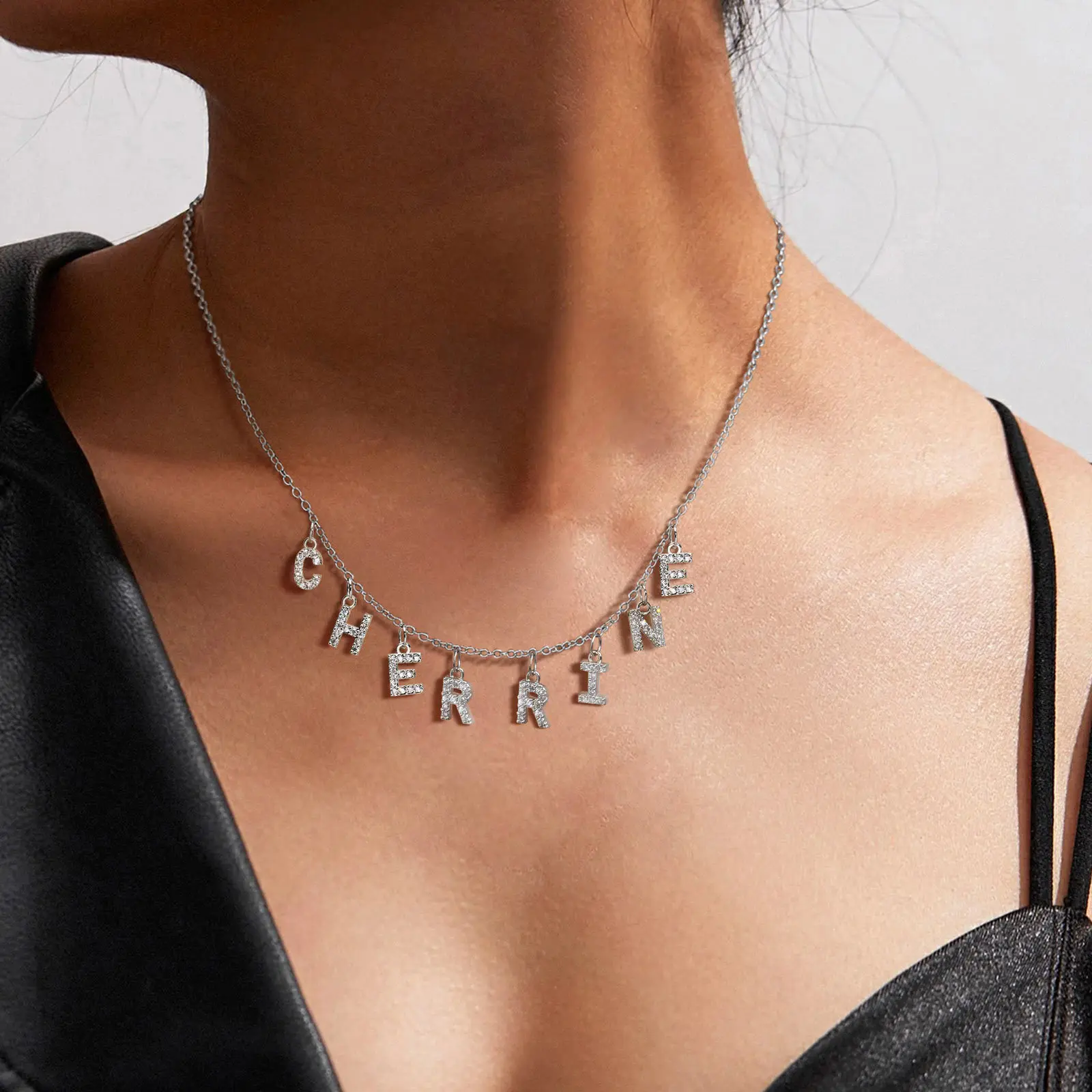 Top Trends: Customized Name With Initial Necklace For Women Mom, Charms Pave Letter Pendant, Stainless Steel Chain Link Adjustable Shoppable Styles