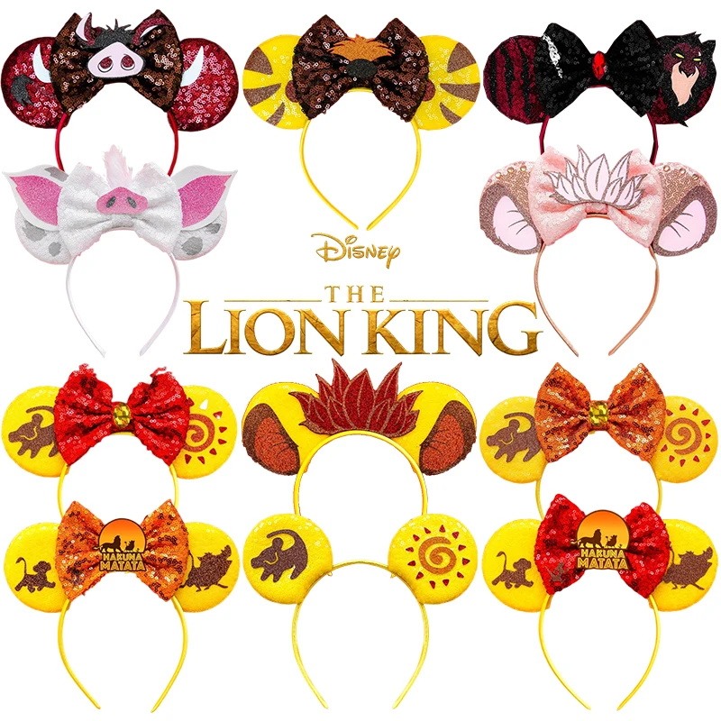 Top Trends: The Lion King Mufasa Simba Hairbands Mickey Mouse Ears Headbands For Girls Kid Disney Pumbaa Hair Accessories Women Bow Headwear Shoppable Styles