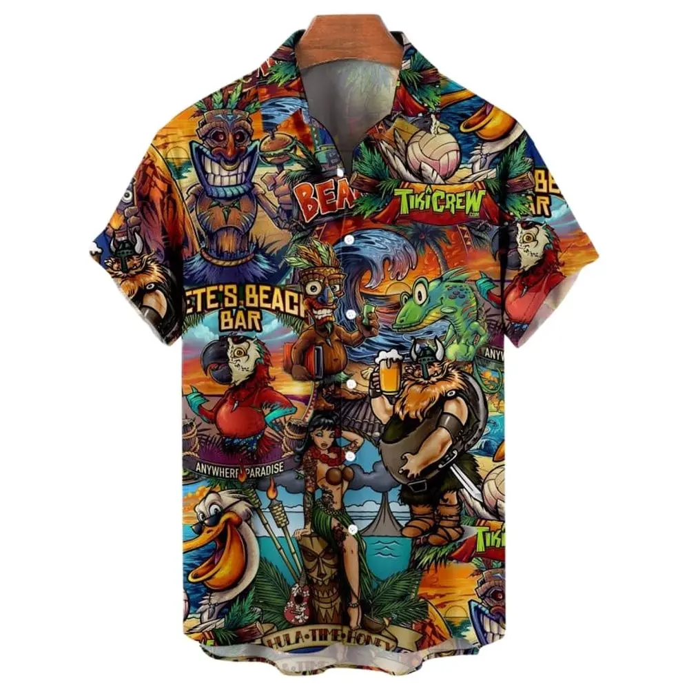 Top Trends: Hawaiian Shirts For Man Oversized Casual Men&#039;s Shirts Streetwear Beach Male Top Short Sleeve Blouse Tee Tshirt Shoppable Styles