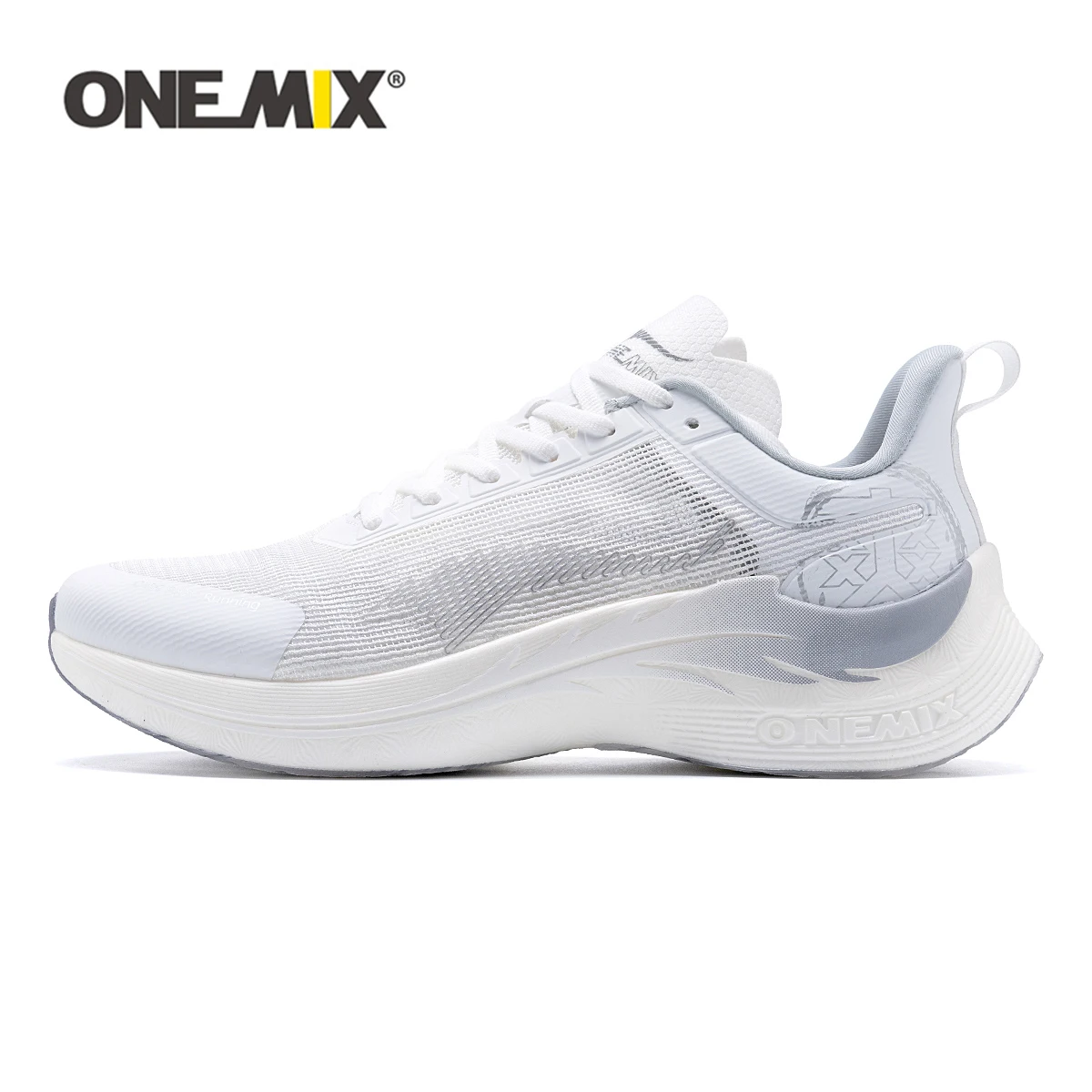 Top Trends: ONEMIX White Trail Running Shoes For Outdoor Ultralight Breathable Mesh Anti Slip Cushioning Road Runs Sports Shoes Men Sneakers Shoppable Styles