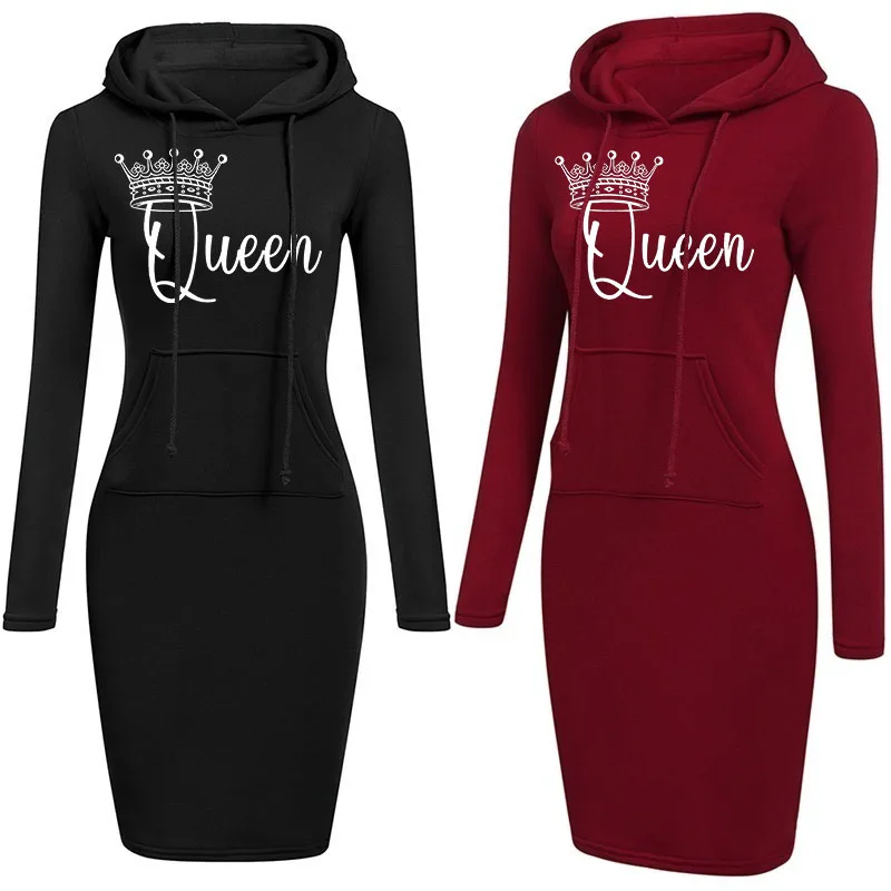 Top Trends: Women Hoodie Dress Fashion Printed Long Sleeve Hoodie Casual Hooded Jumper Pockets Sweater Tops Dress Men Clothing Shoppable Styles