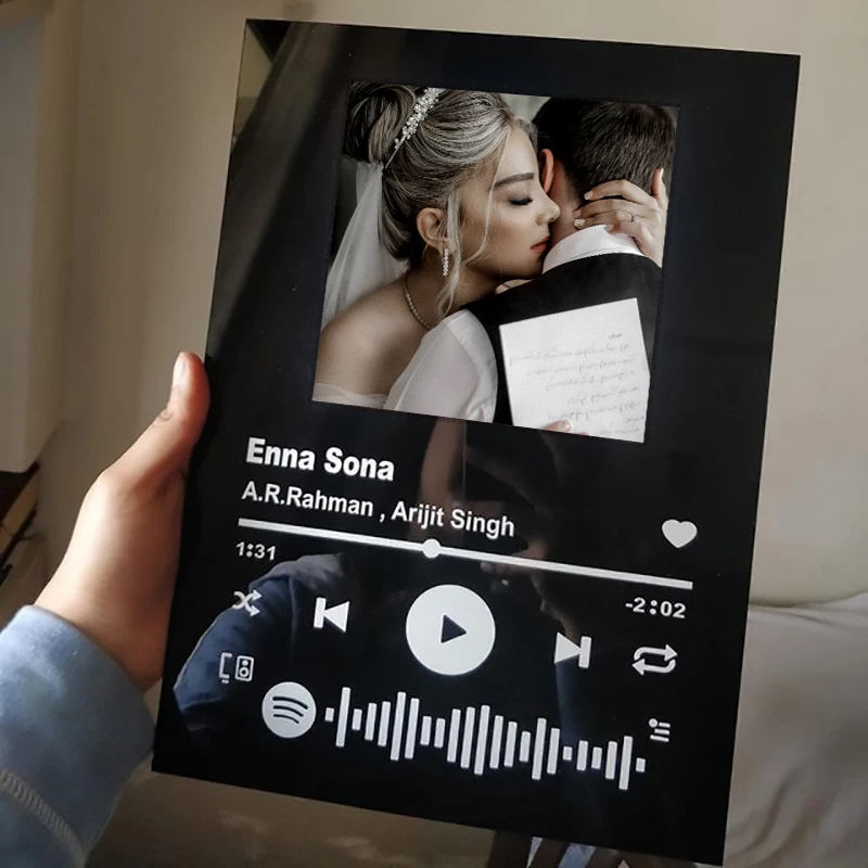 Top Trends: Custom Song Glassify Code Acrylic Board Personalized Black White Music Spotify Code Album Cover Couple Photo Valentine Day Gift Shoppable Styles