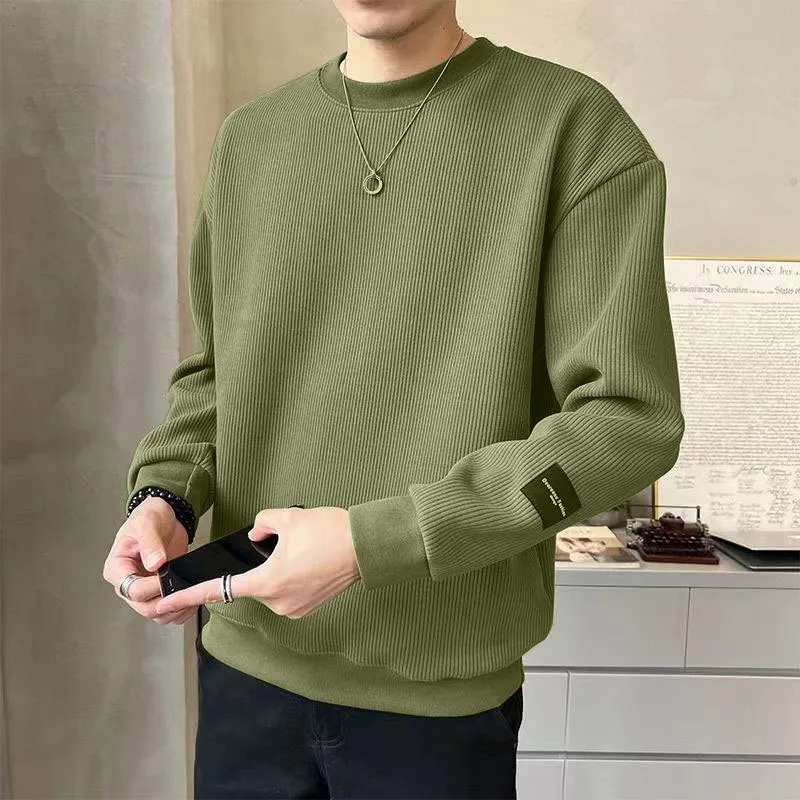 Top Trends: New Autumn / Winter Fashion Brand Solid Color Twill Round Neck Plush Thickened Loose And Versatile Handsome Casual Men's Sweater Shoppable Styles