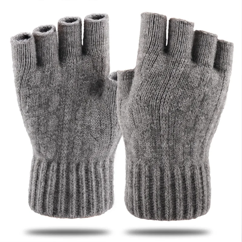 Top Trends: Solid Arthritis Fingerless Screen Gloves Compression Winter Flexible Thicken Warm Unisex Outdoor Half Finger For Men Women Shoppable Styles - Image 4