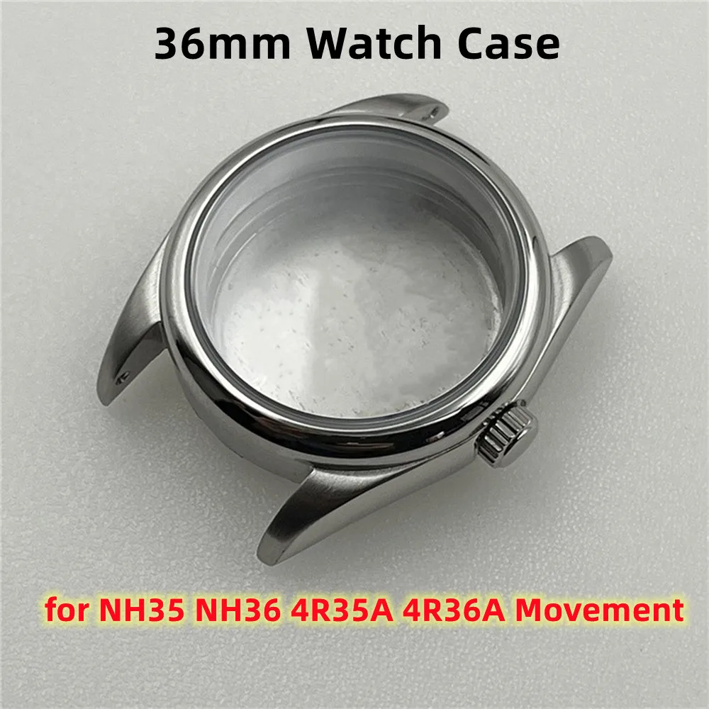 Top Trends: New 36mm Watch Case Stainless Steel Mechanical Watch Sapphire Glass NH35 Case For NH35 NH36 4R35A 4R36A Movement Shell Parts Shoppable Styles