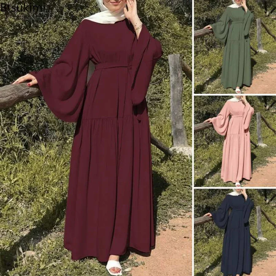 Top Trends: Muslim Ramadan Dress Khimar Hijab Abaya Flare Sleeve Islam Clothing Abayas For Women Dubai Kaftan Turkish Modesty Robe Jilbab Shoppable Styles