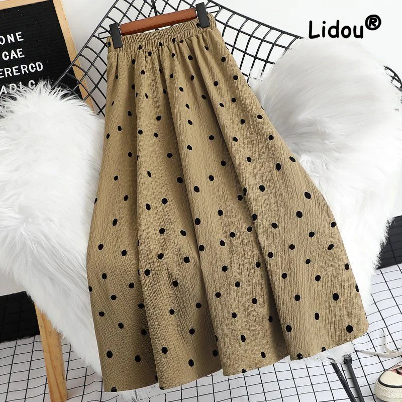 Top Trends: Polo Point Women's New Elastic Waist Umbrella Skirt High Waist Cross Slim Office All-amtch Mid Length Large Swing Skirt Shoppable Styles