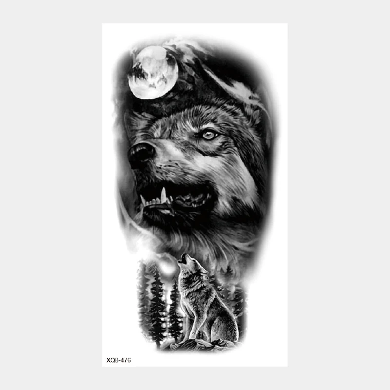 Top Trends: Upper Arm Sleeve Tattoo Crown Lion Tiger Wolf Head Waterproof Temporary Tattoo Stickers Body Art Fake Tattoo For Women Men Shoppable Styles - Image 2