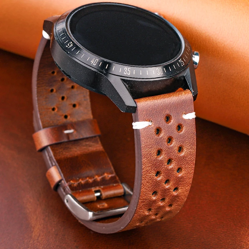 Top Trends: Retro Handmade Watch Band Oil Wax Genuine Leather 18mm 20mm 22mm 24mm Men Wrist Strap Black Brown Yellow Green Bracelet Shoppable Styles