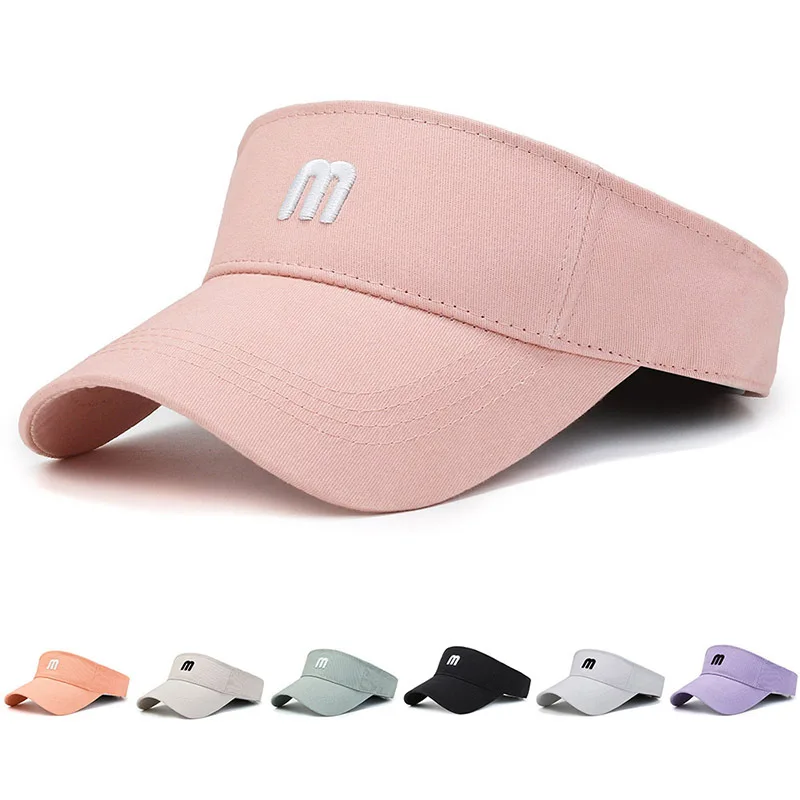 Top Trends: Summer Sun Hats Men Women&#039;s Cotton Embroidered M Visor UV Protection Top Empty Tennis Golf Running Sunscreen Solid Baseball Cap Shoppable Styles