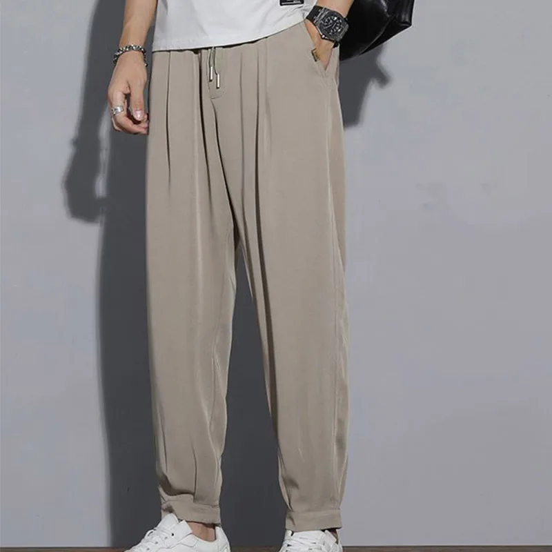 Top Trends: Spring Summer New Fashion Korean Style Casual Pants Harajuku Loose Trousers Men Oversize Solid Color Pockets Streetwear Clothes Shoppable Styles