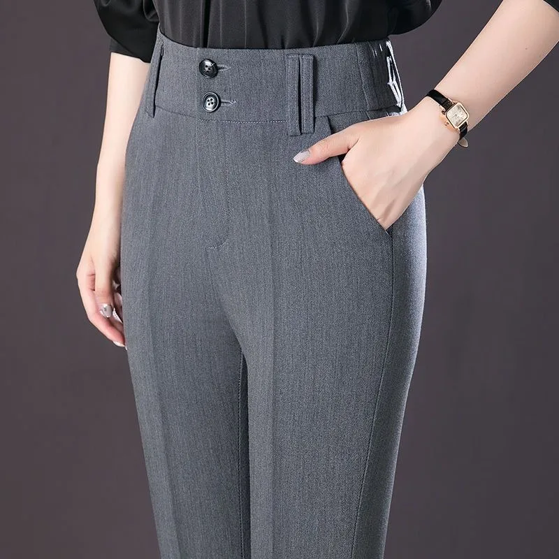 Top Trends: Office Lady Slim Flare Suit Pants Korean Fashion New Spring Autumn Women Streetwear Casual High Waist Solid Straight Trousers Shoppable Styles