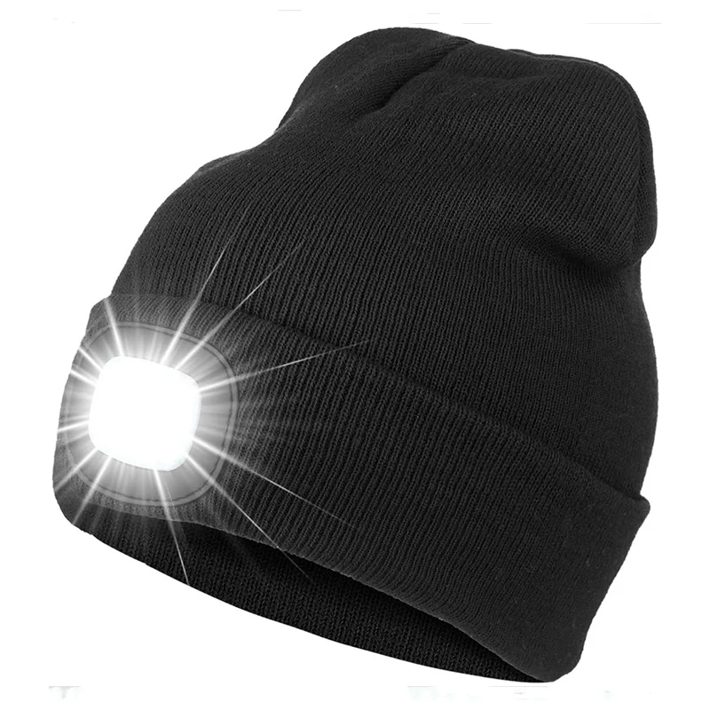 Top Trends: Led Light Knitted Hat Warm Elastic Beanie Autumn Winter Outdoor Sports Night Hiking Fishing Camping Glow Bonnet Unisex Headlight Shoppable Styles - Image 2