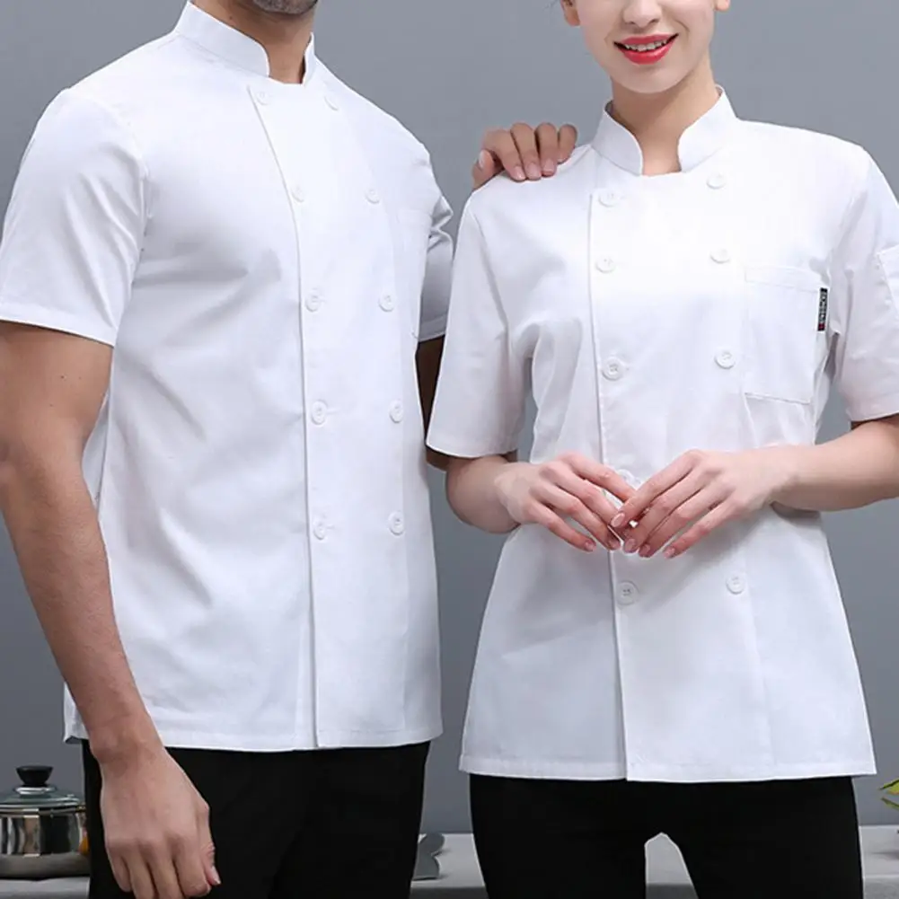 Top Trends: Stylish Restaurant Uniform Quick Drying Chef Jacket Double Breasted Men Women Chef Shirt Pastry Clothes Anti-dirty Shoppable Styles