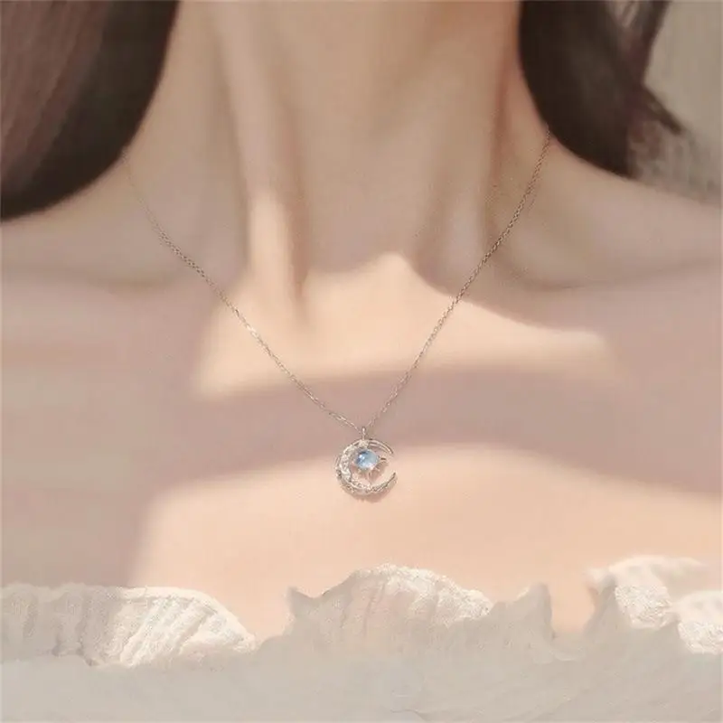 Top Trends: Dream Star And Moon Necklace Charm Necklace Delicate Clavicle Stars Rhinestone Chain Necklace Wedding Party Jewelry Gift Shoppable Styles - Image 3