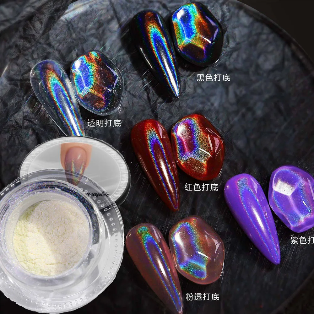 Top Trends: Net 0.3g Clear Universal Laser Nail Glitter White Chrome Pigment Rubbing On Nails Holographic Nail Powder Shiny Glitters Dust # # Shoppable Styles