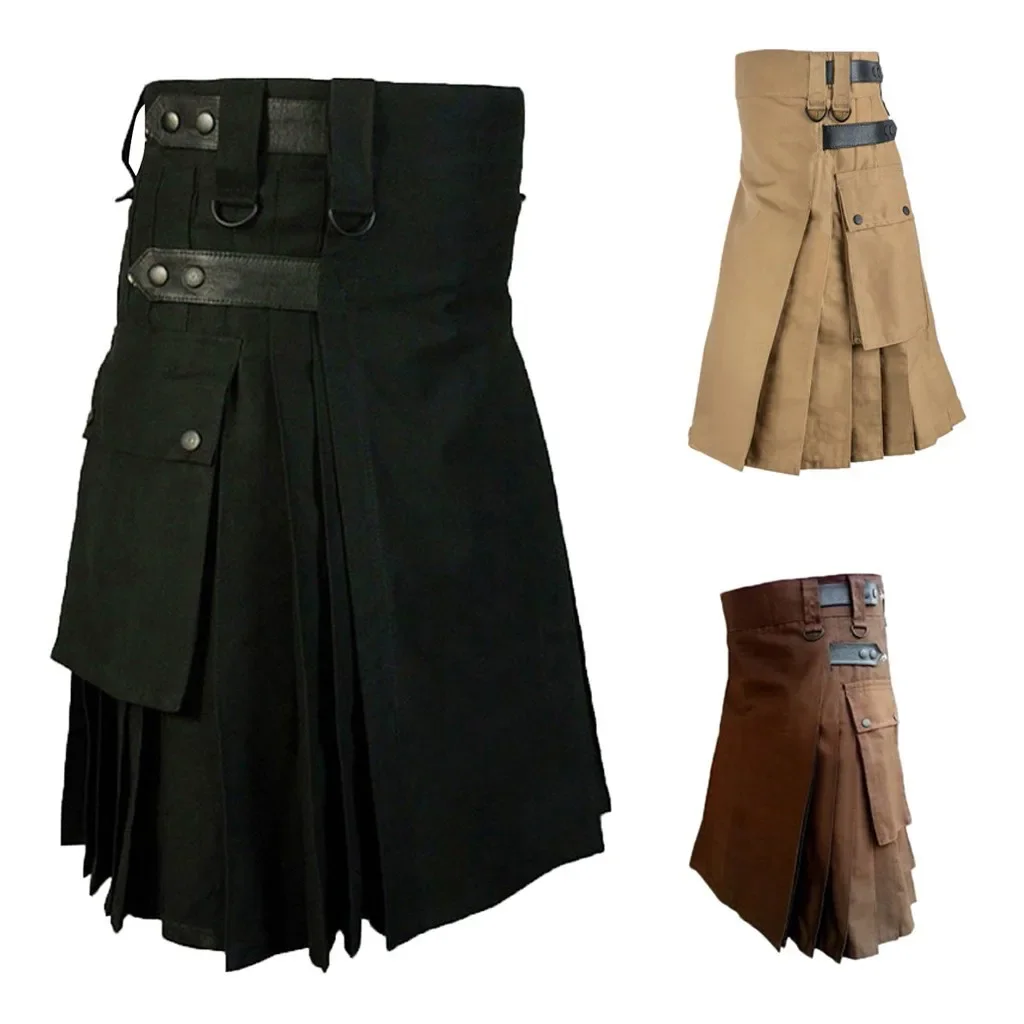 Top Trends: Jean Skirt Mens Skirt Vintage Kilt Scotland Gothic Punk Fashion Kendo Pocket Skirts Scottish Clothing Casual Autumn Mens Shoppable Styles