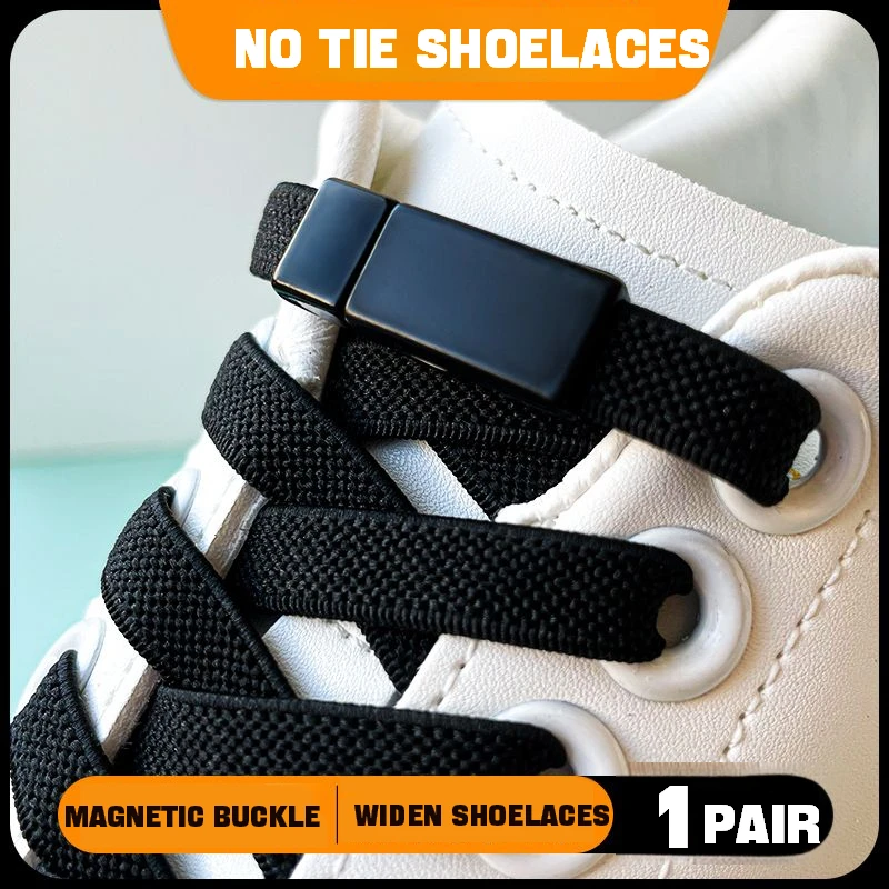 Top Trends: Magnetic Lock Shoelaces Without Ties Elastic Laces Sneakers No Tie Shoe Laces Kids Adult Running Tennis 8mm Width Flat Shoelace Shoppable Styles