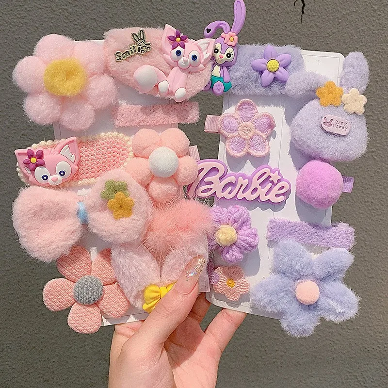 Top Trends: 9 Pieces / set Of Kawaii Children&#039;s Hairpins Cute Bear Animal Girl Hair Decoration New Children&#039;s Plush Hairpin Accessories Shoppable Styles