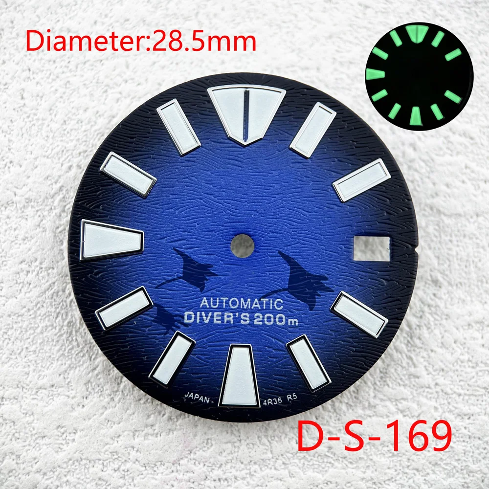 Top Trends: 28.5mm Green / Blue Luminous Dial Watches Accessories For NH35 NH36 Automatic Movement With Logo SKX007 / SUB Modification Shoppable Styles