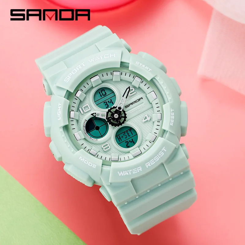 Top Trends: SANDA Fashion Luxury Women Watch 50M Waterproof Outdoor Sports Electronic Clock Multifunction Women Digital Watches Reloj Mujer Shoppable Styles