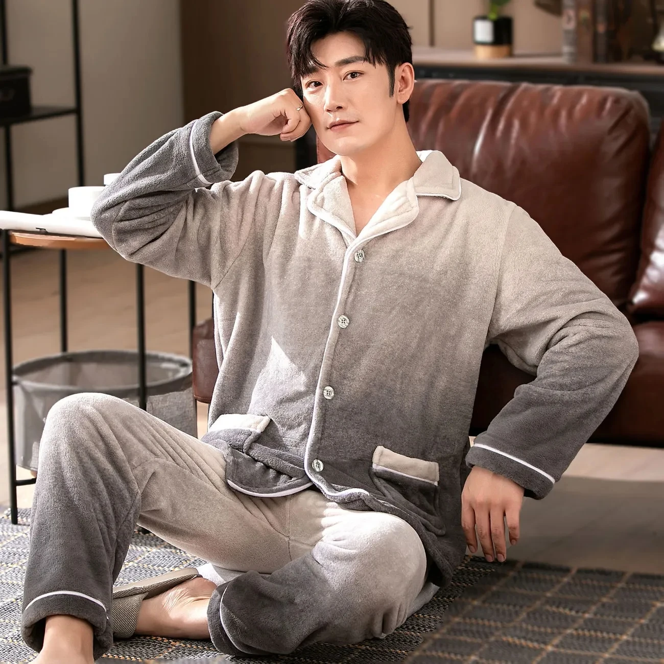 Top Trends: Men&#039;s Pajamas Sleepwear Spring Autumn Casual Comfortable Pajamas For Men Sleepwear Men Gray Pijama Home Clothes Pyjamas Set Shoppable Styles