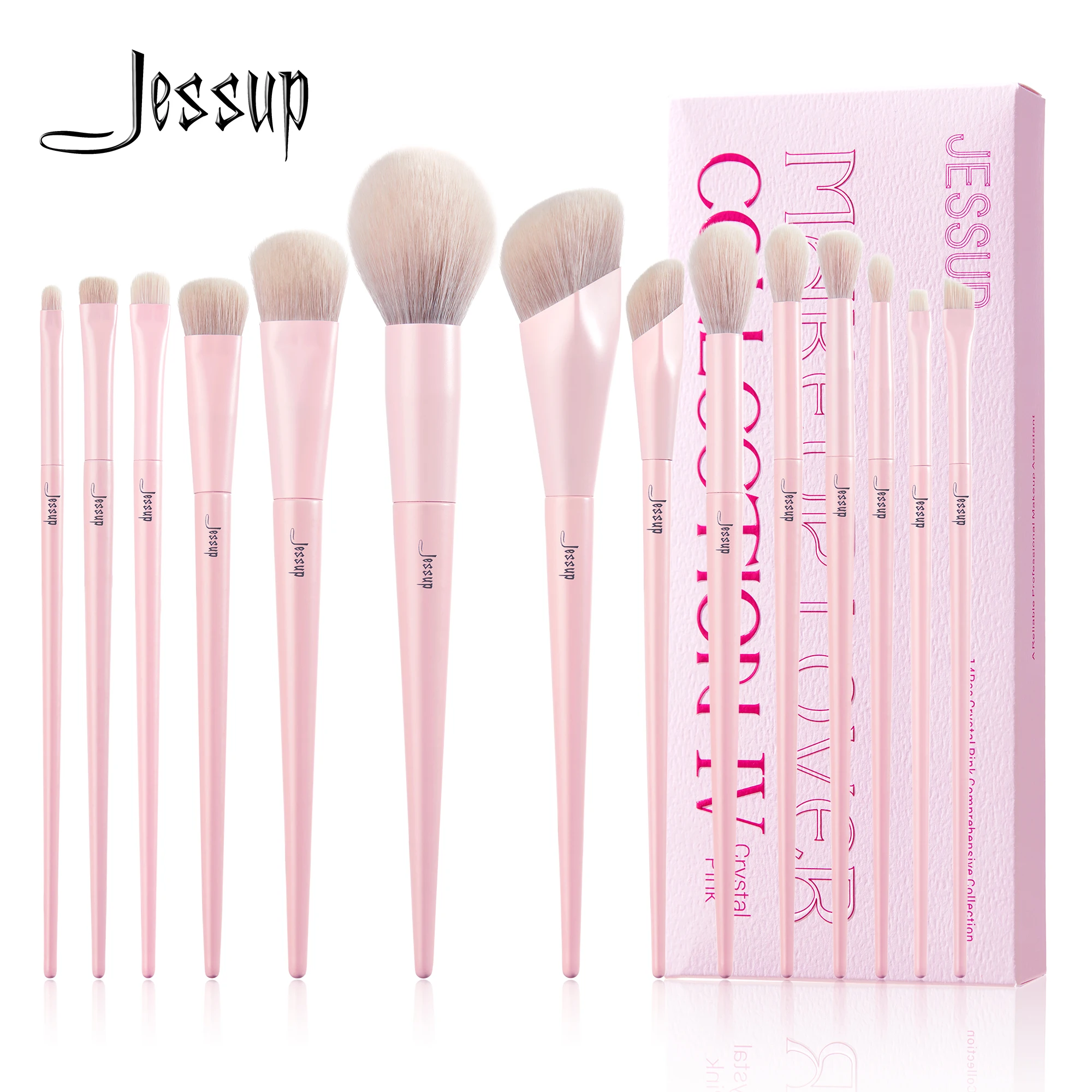 Top Trends: Jessup Pink Makeup Brushes Set 14pcs Make Up Brushes Premium Vegan Foundation Blush Eyeshadow Liner Powder Blending Brush, T495 Shoppable Styles