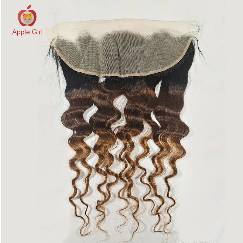 Top Trends: Ombre T1B / 4 / 30 Loose Deep Wave Bundles With Frontal Transparent Lace Frontal With 3 Or 4 Bundles Brazilian Remy Human Hair Shoppable Styles - Image 6