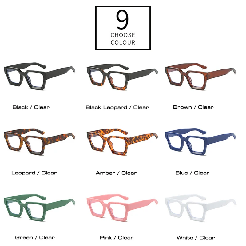 Top Trends: SO&EI Fashion Square Glasses Frame Women Clear Anti Blue Light Eyewear Vintage Men Optical Blue Green Frame Shoppable Styles - Image 5