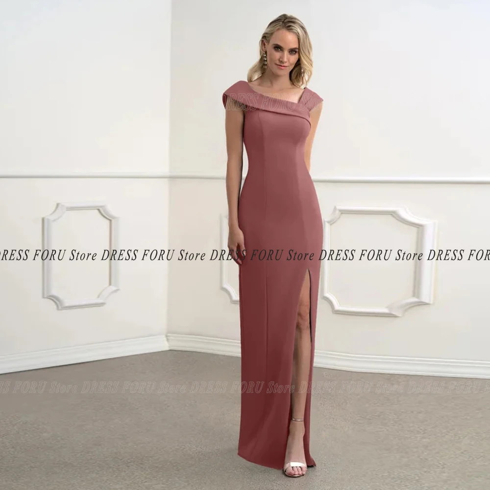 Top Trends: Dresses For Weddings Guest Floor Length Side Slit Asymmetrical Sheath Long Party For Woman Formal Gala Vestido De Madrina Shoppable Styles