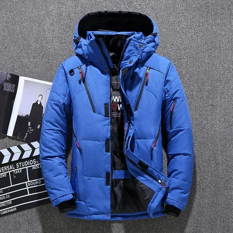 Top Trends: Mens White Duck Down Jacket Warm Hooded Thick Puffer Jacket Coat Male Casual High Quality Overcoat Thermal Winter Parka Men Shoppable Styles - Image 2