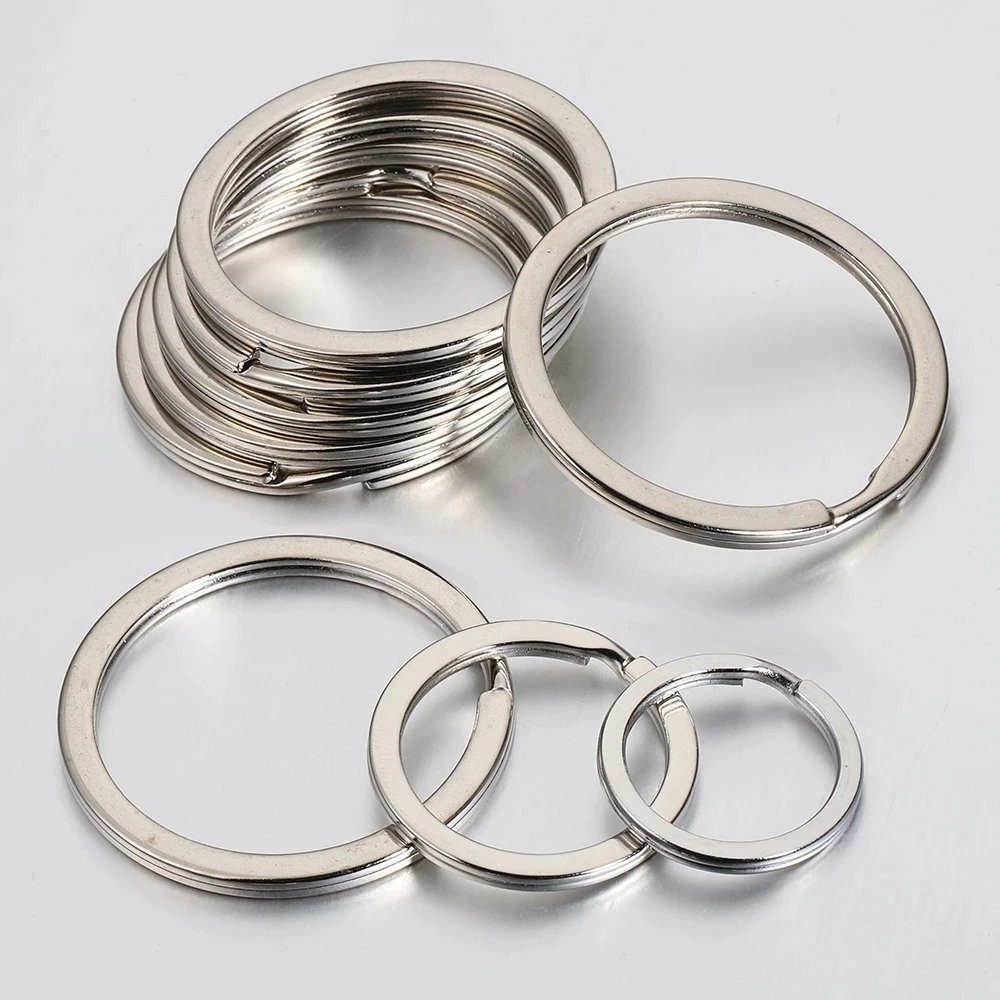 Top Trends: 20pcs Stainless Steel Key Rings 20 / 25 / 28 / 30 / 35mm Round Flat Line Split Rings Keyring For Jewelry Making Keychain DIY Findings Shoppable Styles