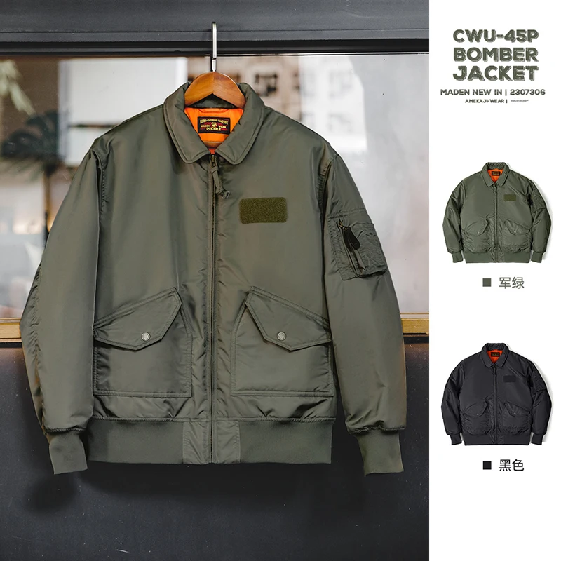 Top Trends: Maden CWU-45P Bomber Jackets For Men Military Pilot Thickened Coat Winter Army Green Padded Jacket Male Vintage Black Outwear Shoppable Styles