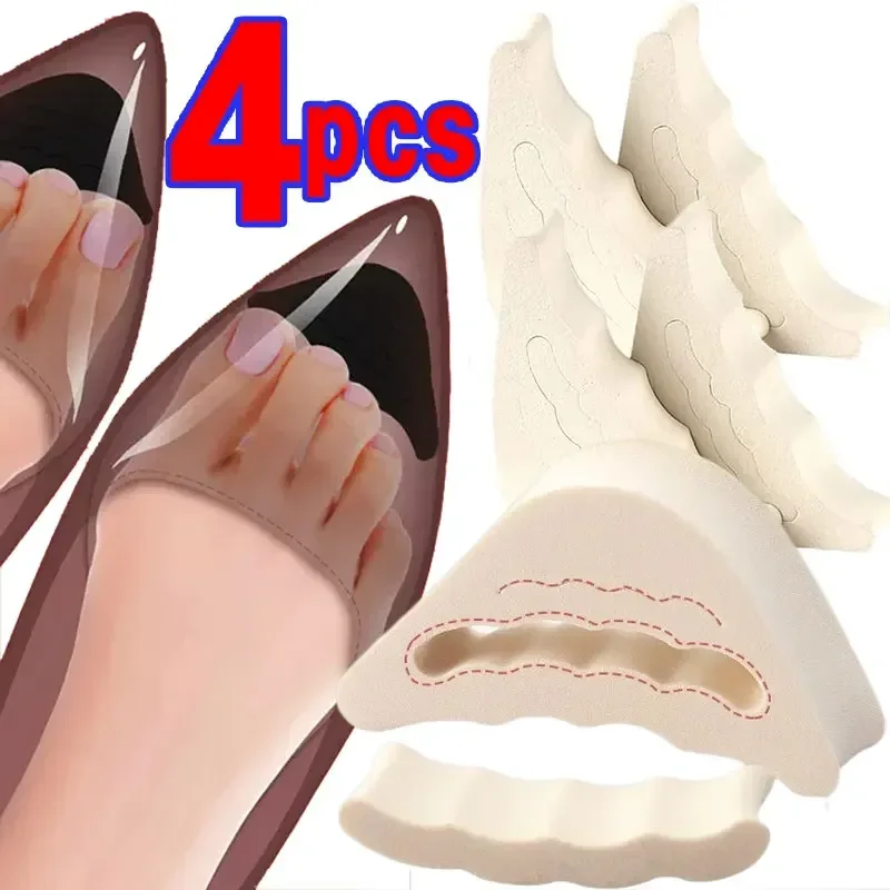 Top Trends: 4PCS Women High Heel Half Forefoot Insert Toe Plug Cushion Pain Relief Protector Big Shoes Toe Front Filler Adjustment Shoppable Styles