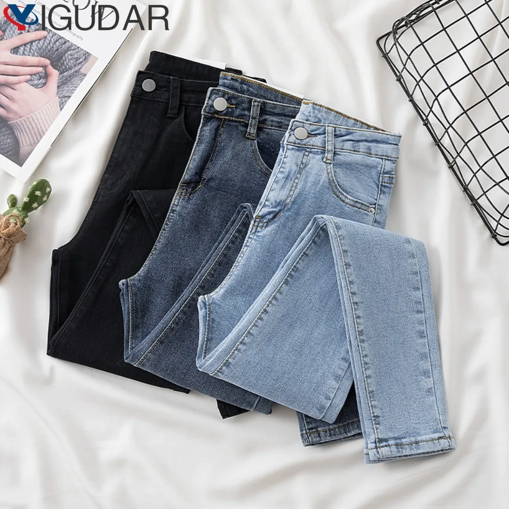 Top Trends: Autumn Winter Vintage Jeans Pencil Pants Women Stretch Slim High Waist Plus Velvet Thick Long Jeans Skinny Denim Women Trousers Shoppable Styles