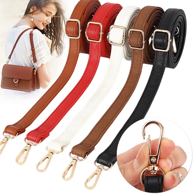 Top Trends: Fashion PU Leather Shoulder Strap Crossbody Bag Strap 125cm Long Double-layer Replacement Bag Belt DIY Buckle Bag Accessories Shoppable Styles